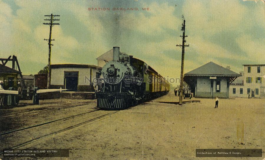 Postcard: Station, Oakland, Maine